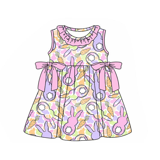 preorder GSD3686 Easter Carrot Rabbit Camo Sleeveless Girls Dress