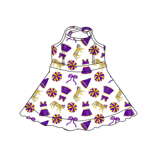 preorder GSD3701 Yoga Football Item Tiger Purple Skorts Girls Dress