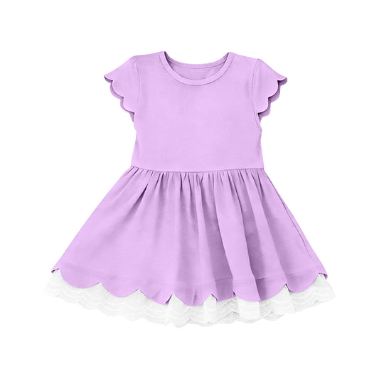 preorder GSD3713 Purple Short Sleeve Girls Dress