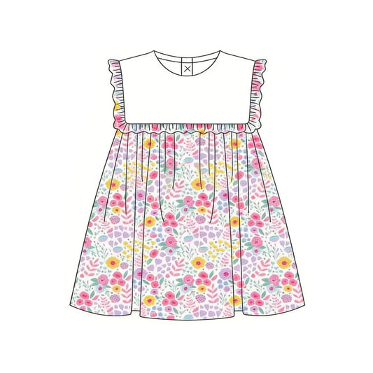 preorder GSD3716 Flowers Sleeveless Girls Dress