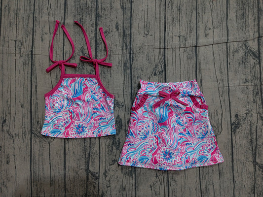 preorder Samples GSD3728 Yoga Hot Pink Top Skorts Girls Set