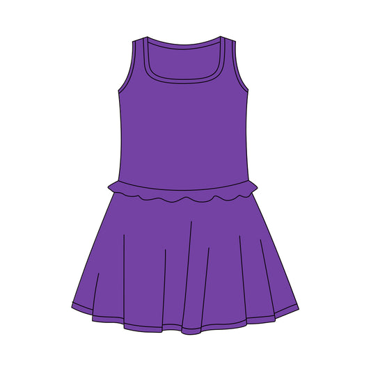preorder GSD3736 Yoga Purple Sleeveless Skorts Girls Dress