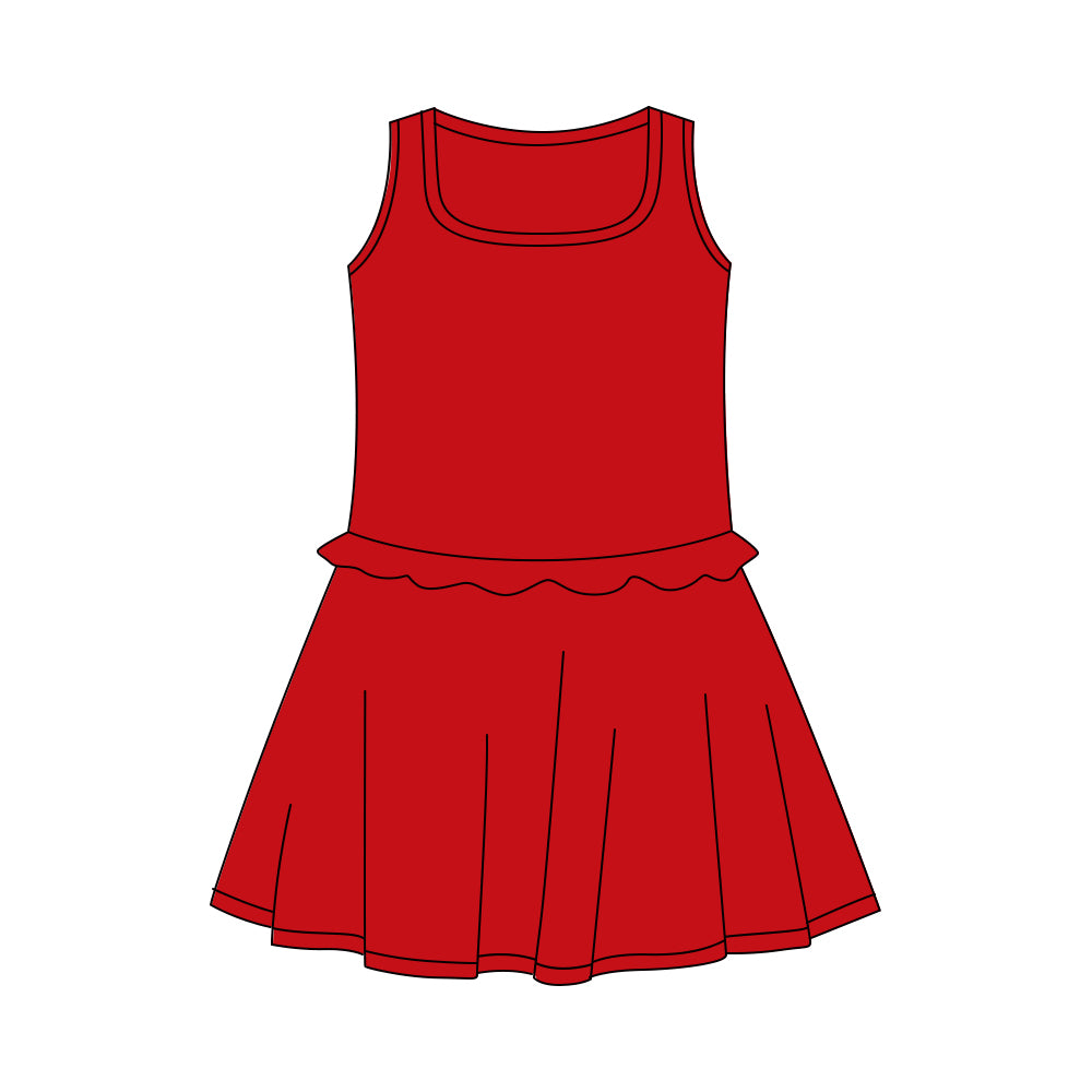 preorder GSD3737 Yoga Red Sleeveless Skorts Girls Dress
