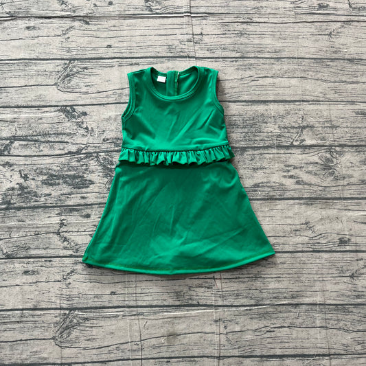 preorder Sasmples GSD3742 Yoga Green Sleeveless Skorts Girls Dress