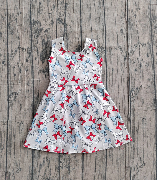 preorder Samples GSD3752 Yoga July 4th Bows Sleeveless Skorts Girls Dress