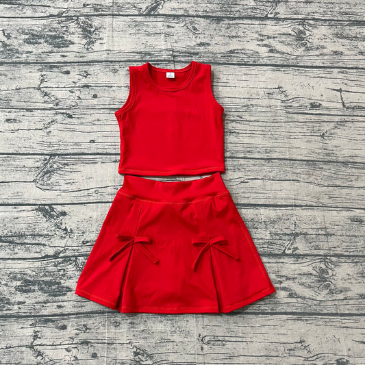 preorder Samples GSD3759 Yoga Orange Sleeveelss Skorts Girls Set