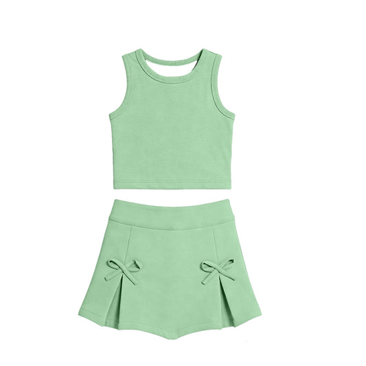 preorder GSD3760 Yoga Green Sleeveelss Skorts Girls Set