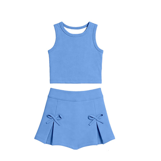 preorder GSD3761 Yoga Blue Sleeveelss Skorts Girls Set