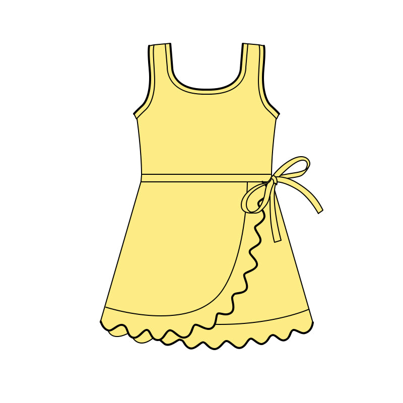 preorder GSD3769 Yoga Yellow Sleeveless Skorts Girls Dress