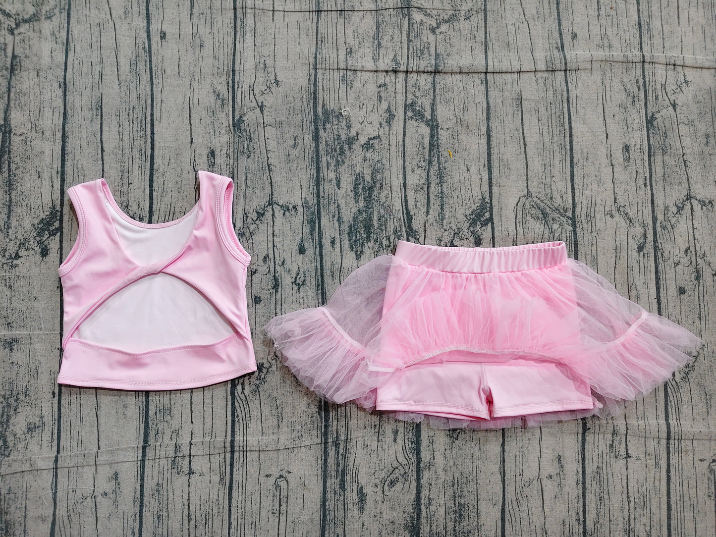 preorder Samples GSD3806 Yoga Pink Sleeveless Skorts Girls Set