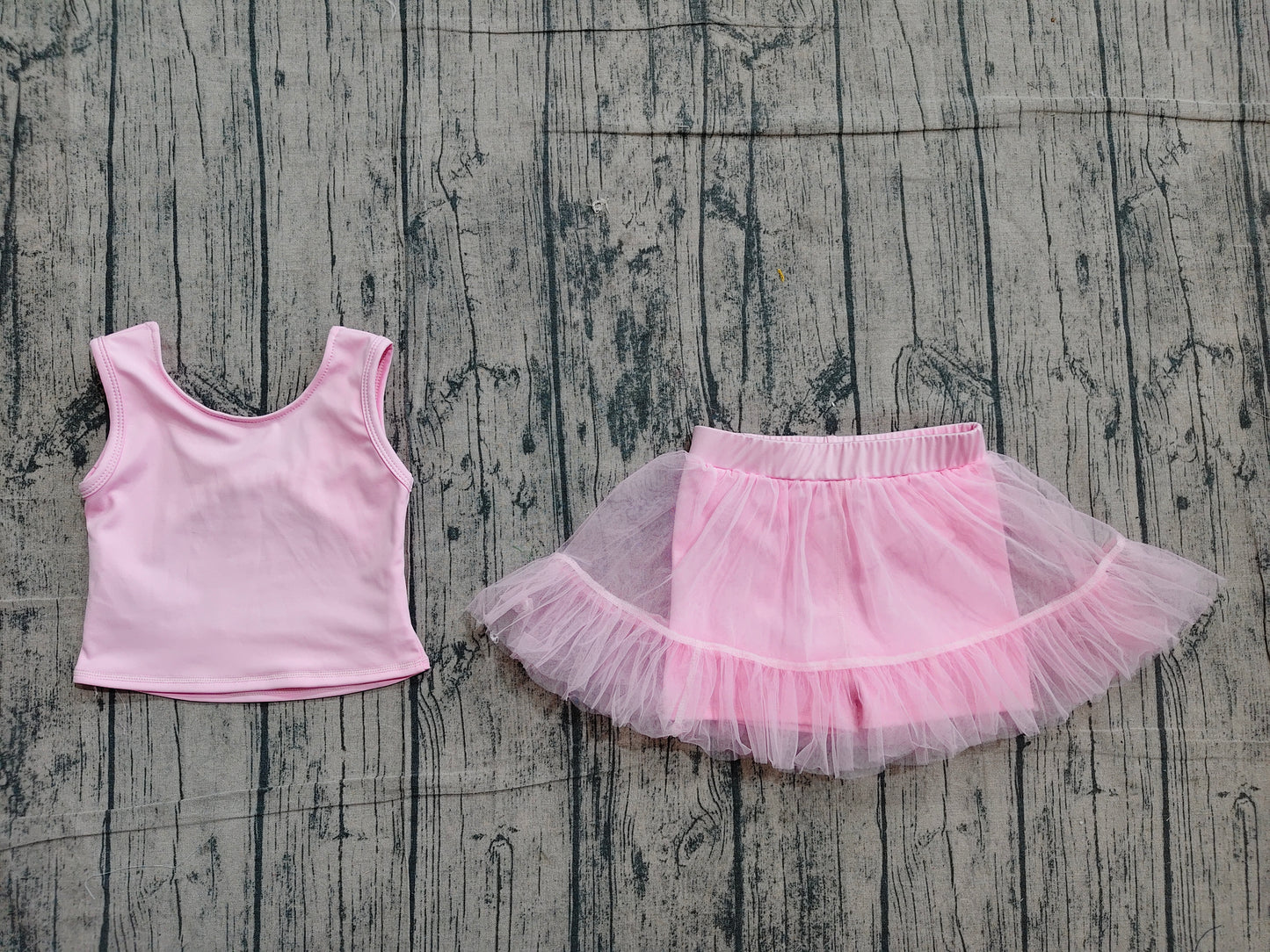 preorder Samples GSD3806 Yoga Pink Sleeveless Skorts Girls Set