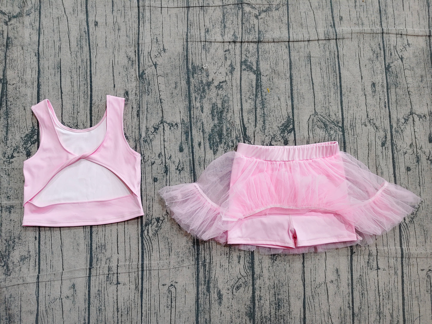 preorder Samples GSD3806 Yoga Pink Sleeveless Skorts Girls Set