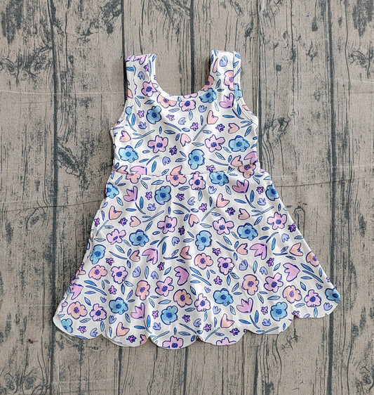 preorder Samples GSD3808 Yoga Flowers Sleeveless Skorts Girls Dress