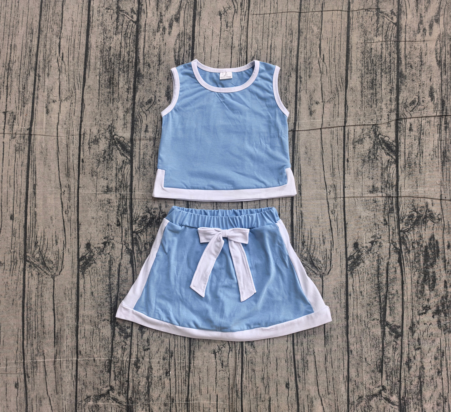 preorder Samples GSD3828 Blue Sleeveless Skorts Girls Set