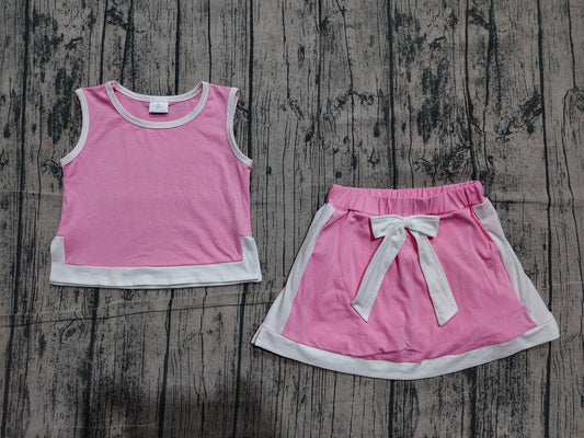 preorder Samples GSD3829 Pink Sleeveless Skorts Girls Set