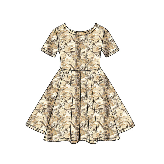 preorder GSD3849 Camo Short Sleeve Girls Dress