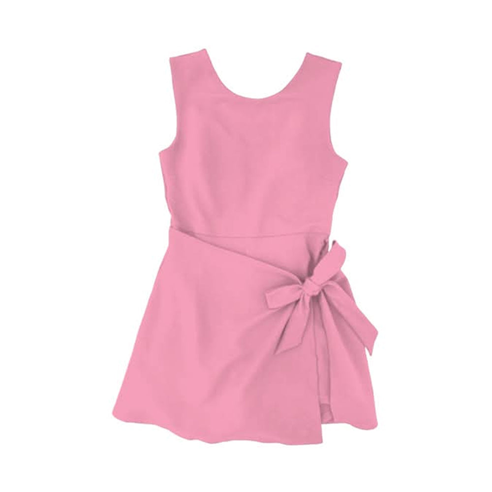 preorder GSD3882 Solid Color Pink Sleeveless Skorts Girls Dress