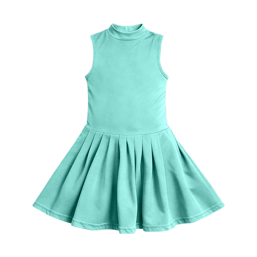 preorder GSD3888 Solid Color Mint Green Sleeveless Skorts Girls Dress