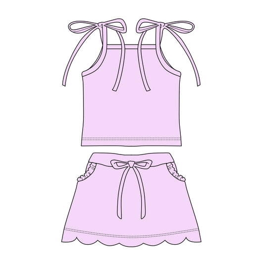 preorder GSD3907 Light Purple Skorts Girls Set