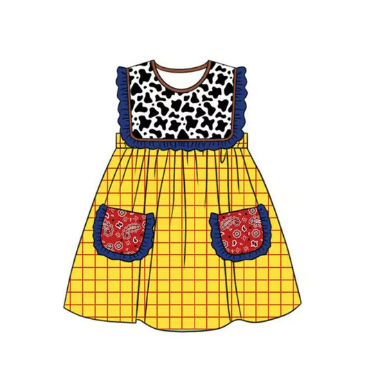 preorder GSD3922 Cartoon Toy Pockets Sleeveless Girls Dress
