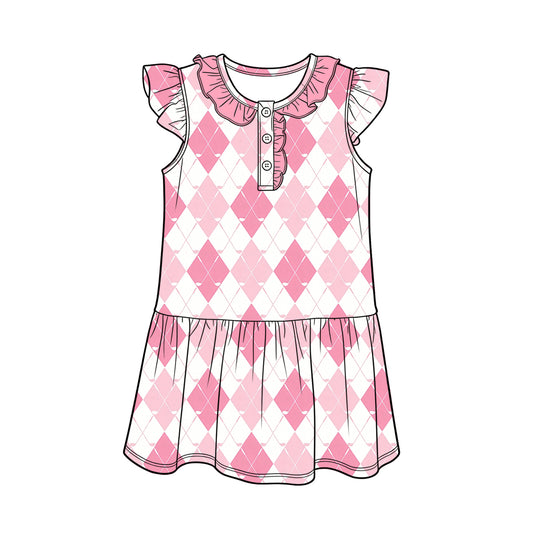 preorder GSD3928 Golf Pink Flutter Sleeve Girls Dress