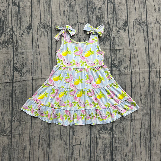 preorder Samples GSD3965 Watermelon Lemon Bows Girls Dress