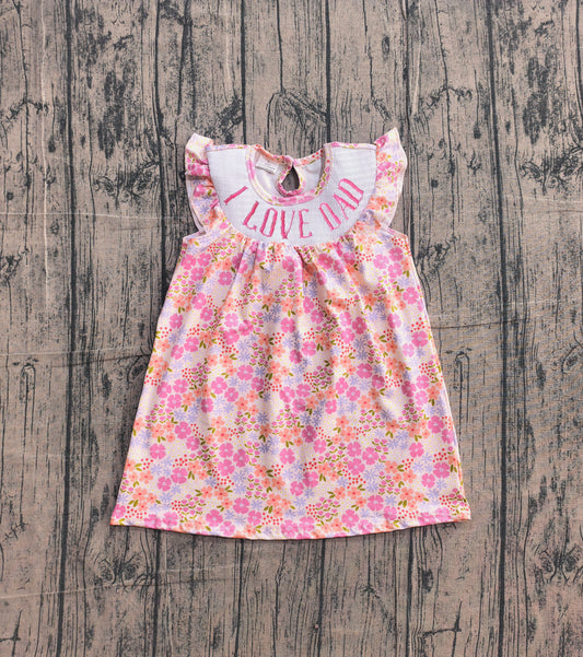 preorder Samples GSD3986 I Love Dad Flowers Pink Girls Dress
