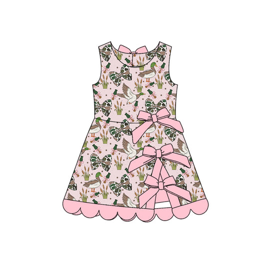 Preorder GSD4009 Yoga Camo Bows Mallard Shorts Sleeveless Girls Dress