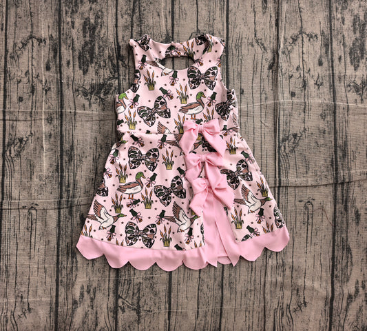 Preorder Samples GSD4009 Yoga Camo Bows Mallard Shorts Sleeveless Girls Dress