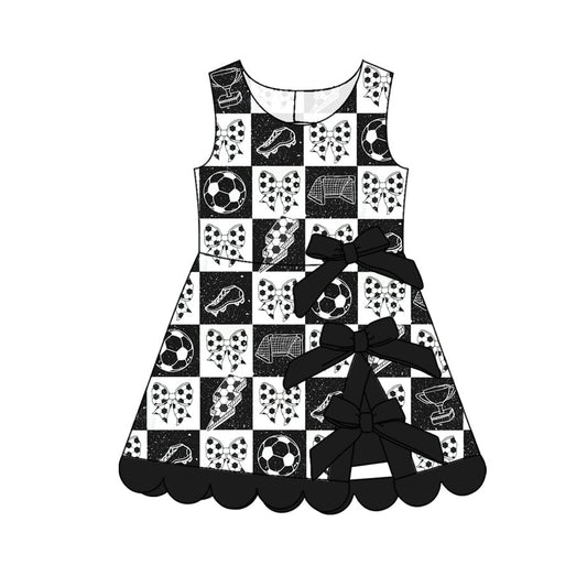 preorder GSD4035 Yoga Soccer Black Bows Sleeveless Girls Skorts Dress