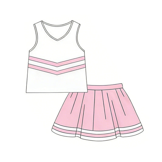 preorder GSD4037 Pink Sleeveless Skorts Girls Set