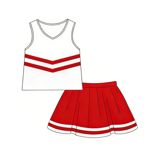 preorder GSD4039 Red Sleeveless Skorts Girls Set
