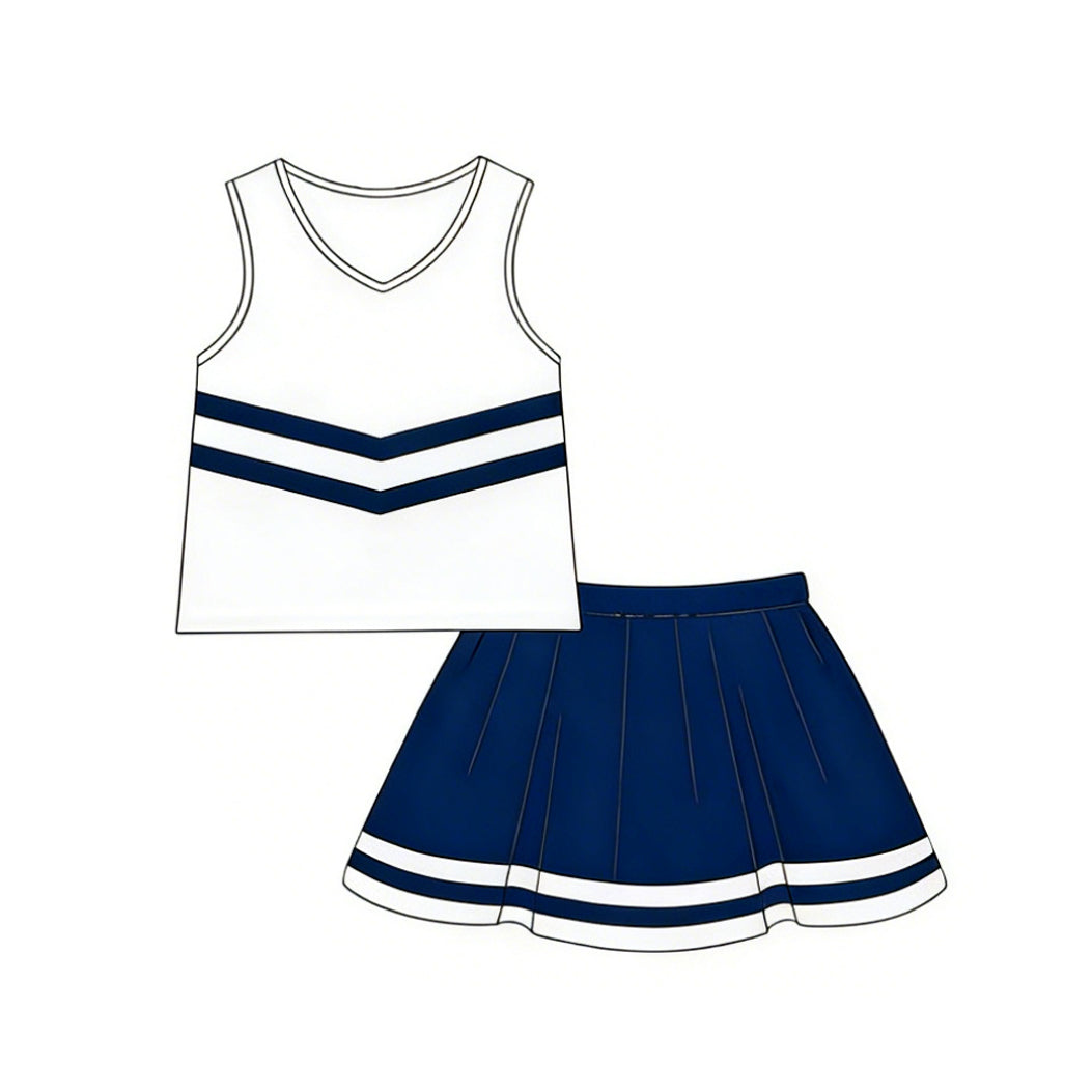 preorder GSD4040 Navy Blue Sleeveless Skorts Girls Set
