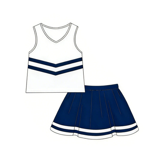 preorder GSD4040 Navy Blue Sleeveless Skorts Girls Set