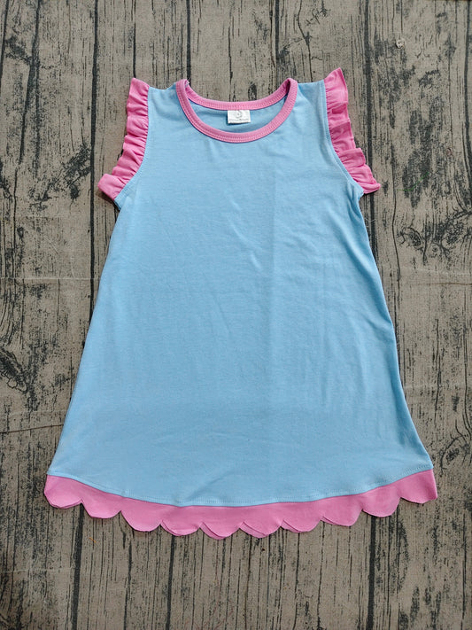 Preorder Samples GSD4048 Blue Sleeveless Girls Dress