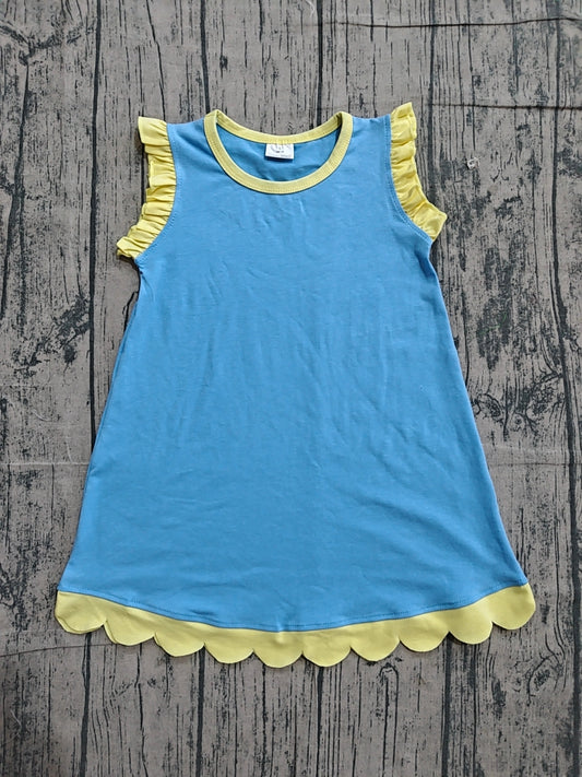 Preorder Samples GSD4061 Blue Sleeveless Girls Dress