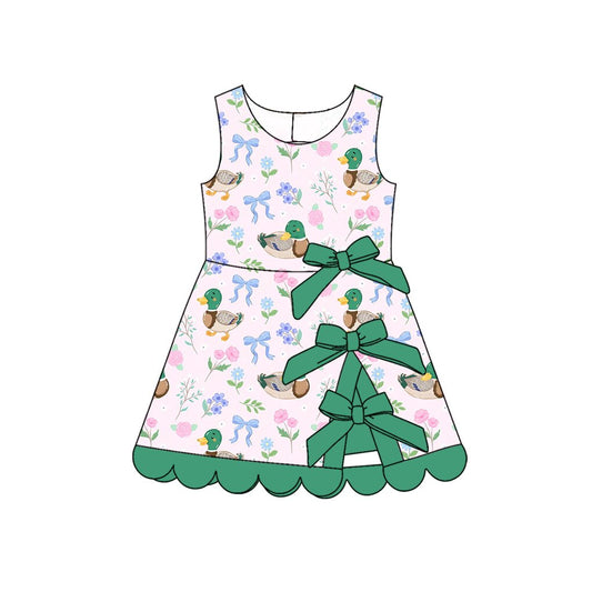preorder GSD4076 Yoga Mallard Duck Bows Bows Sleeveless Skorts Girls Dress