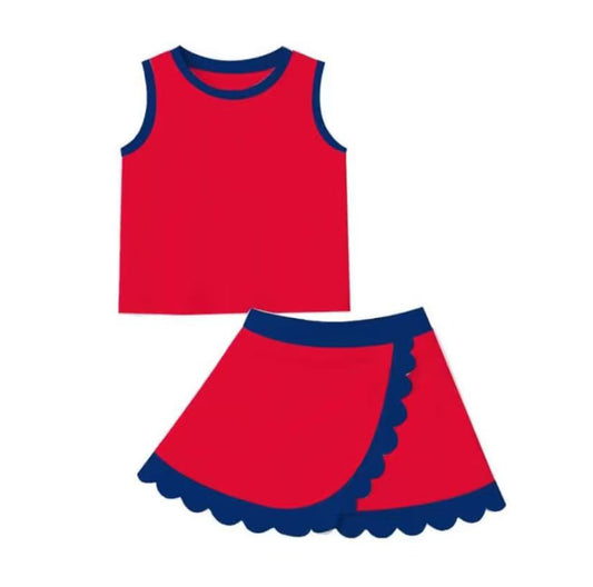 preorder GSD4097 Yoga Cartoon Princess Pink Sleeveless Skorts Girls Set