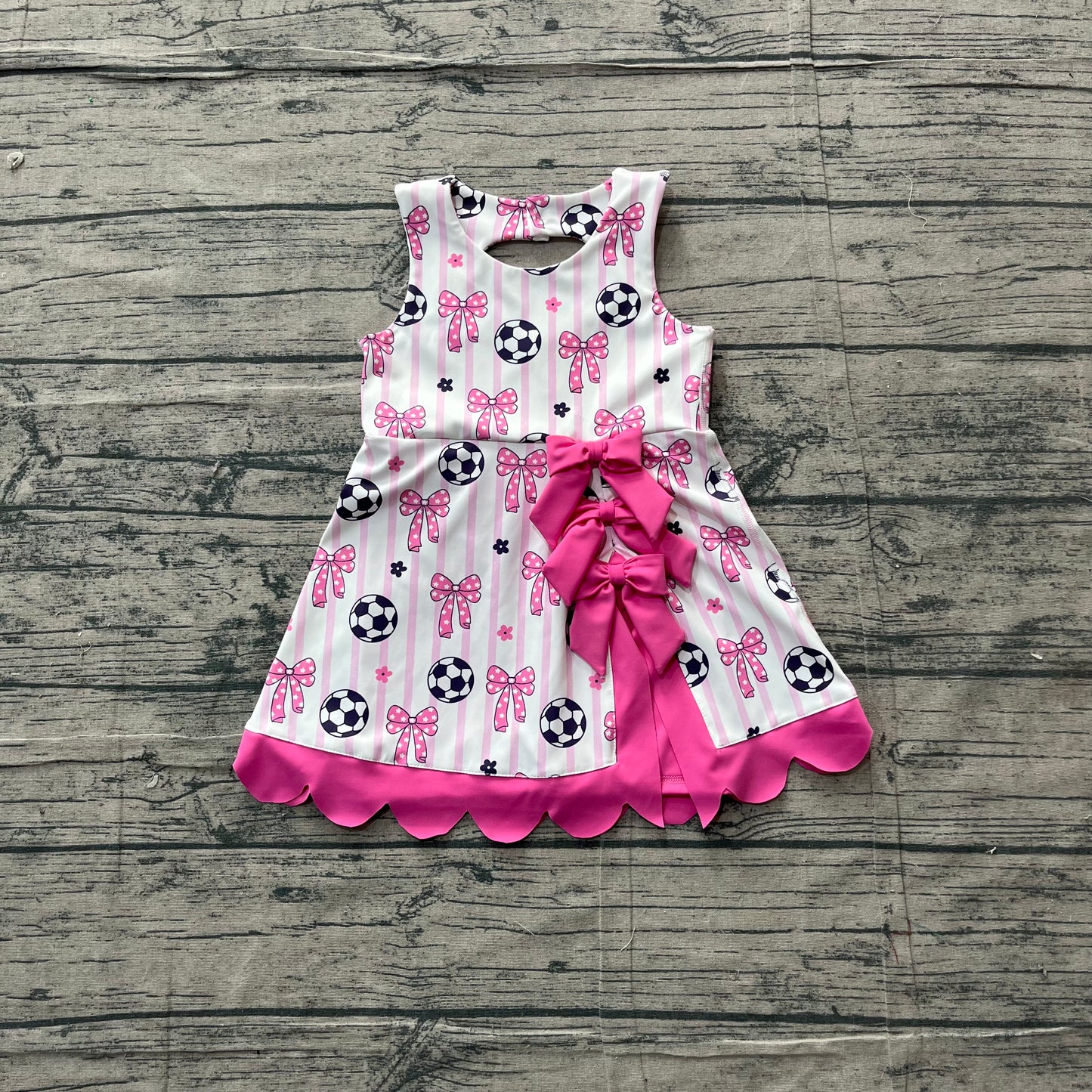 preorder Samples GSD4100 Yoga Soccer Pink Bows Sleeveless Skorts Girls Dress