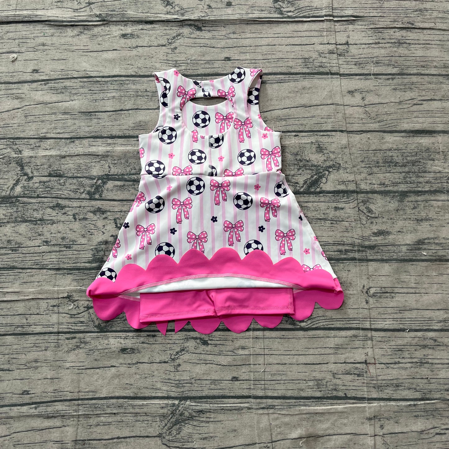 preorder Samples GSD4100 Yoga Soccer Pink Bows Sleeveless Skorts Girls Dress
