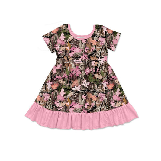 Preorder GSD4115 Hunting Camo Pink Short Sleeve Girls Dress
