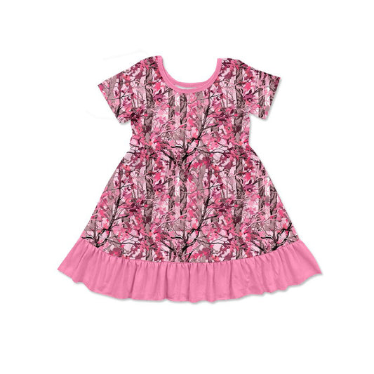 Preorder GSD4116 Hunting Camo Pink Short Sleeve Girls Dress
