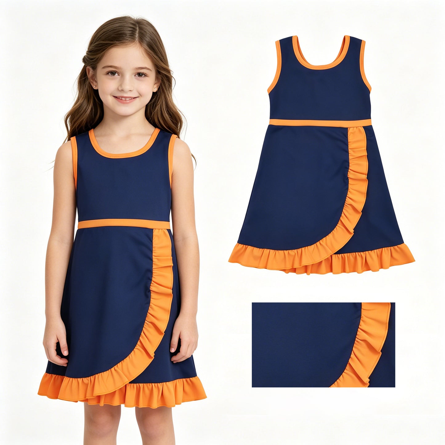 GSD4131 Yoga Navy Blue Skorts Girls Dress