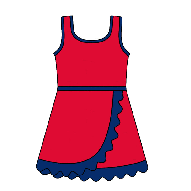 preorder GSD4132 Yoga Red Skorts Girls Dress