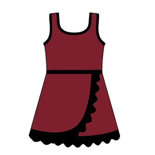 preorder GSD4135 Yoga Maroon Skorts Girls Dress