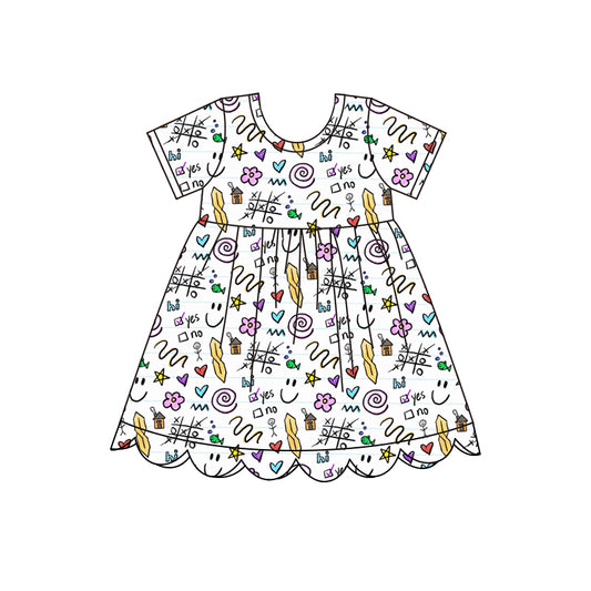 Preorder GSD4157 Back To School Short Sleeve Girls Dress