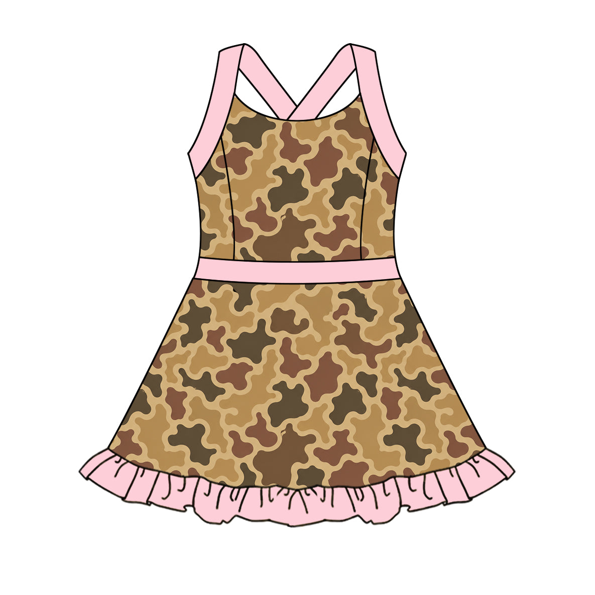 preorder GSD4179 Yoga Camo Skorts Girls Dress