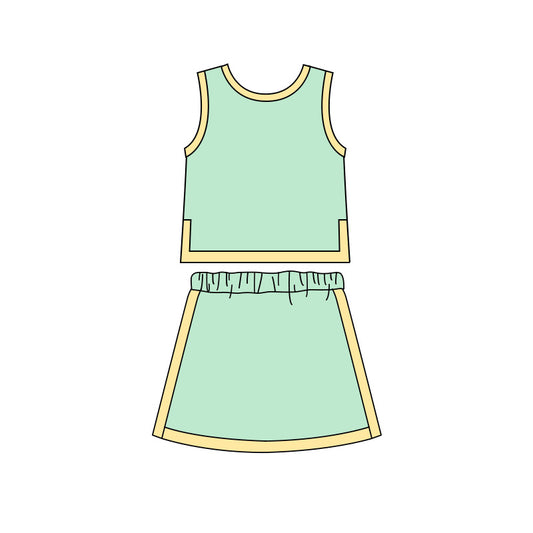 preorder GSD4182 Light Green Sleeveless Skorts Girls Set