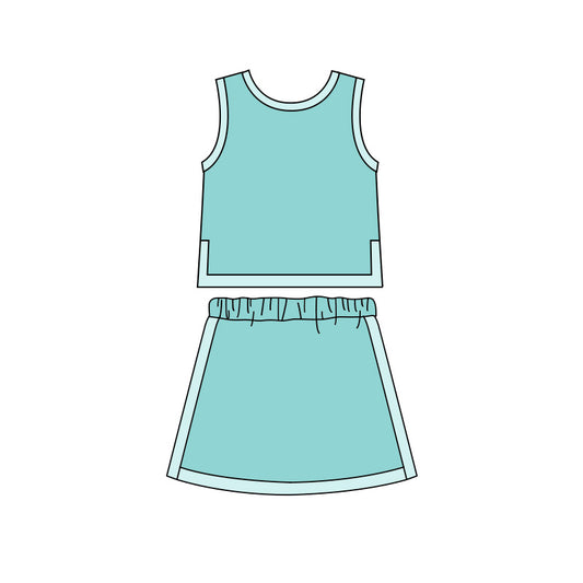 preorder GSD4183 Green Sleeveless Skorts Girls Set