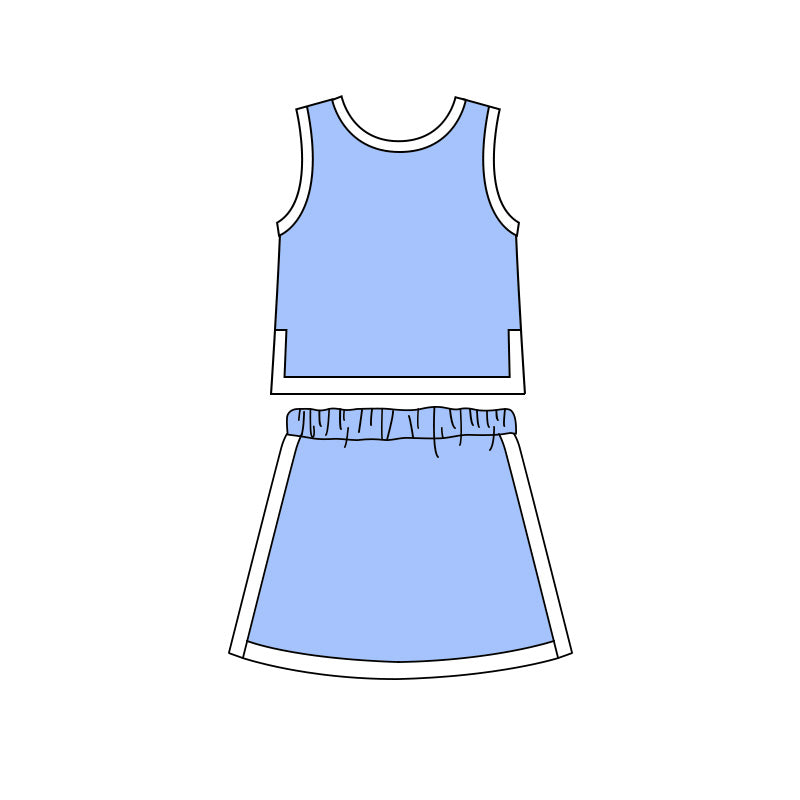 preorder GSD4184 Light Blue Sleeveless Skorts Girls Set